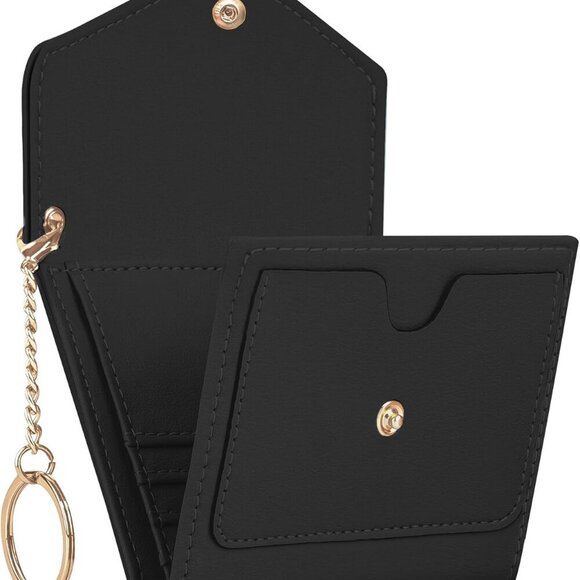 Women’s RFID Blocking Leather Small Wallet with Coins and Keychain - Picture 1 of 7